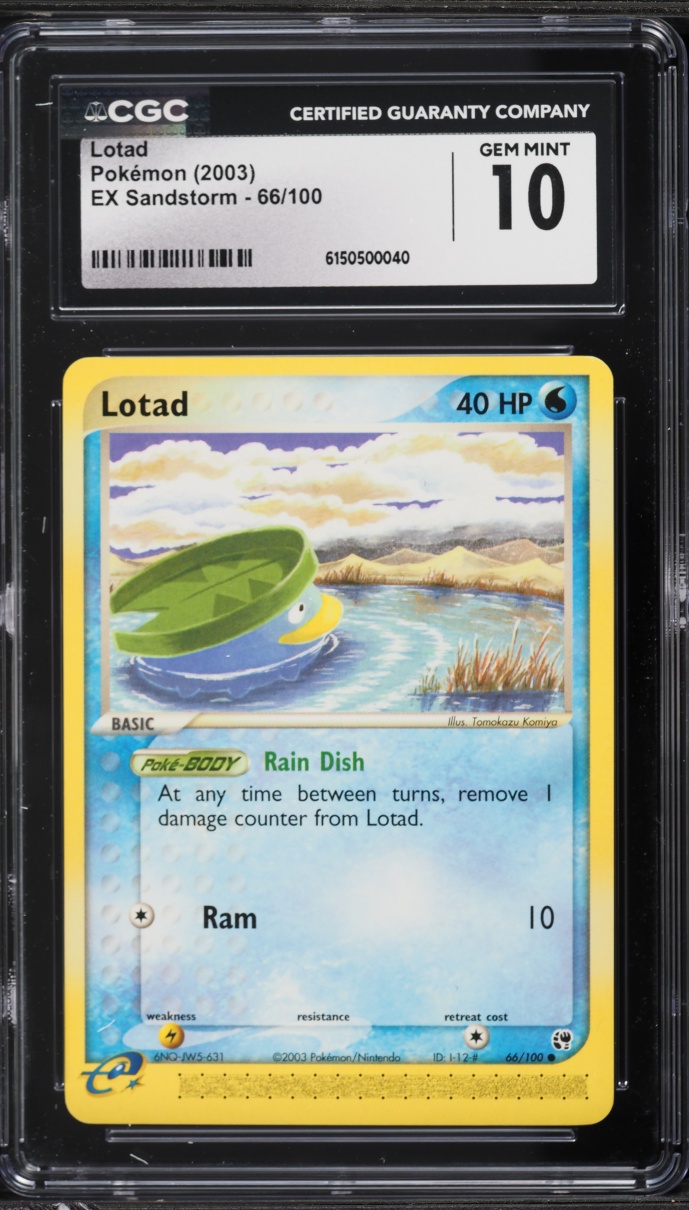 2003 Pokemon EX Sandstorm Lotad #66 CGC 10 GEM MINT