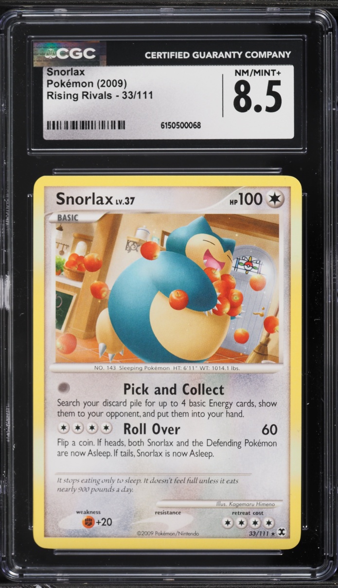2009 Pokemon Platinum Rising Rivals Snorlax #33 CGC 8.5 NM-MT+