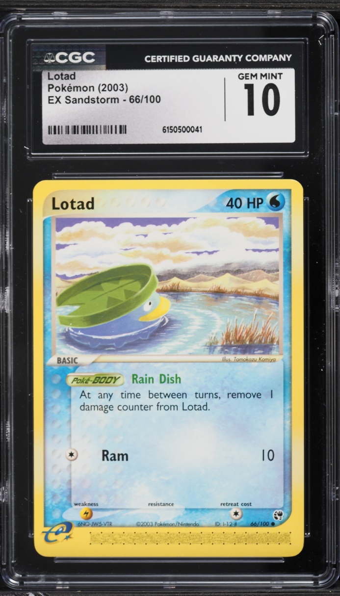 2003 Pokemon EX Sandstorm Lotad #66 CGC 10 GEM MINT