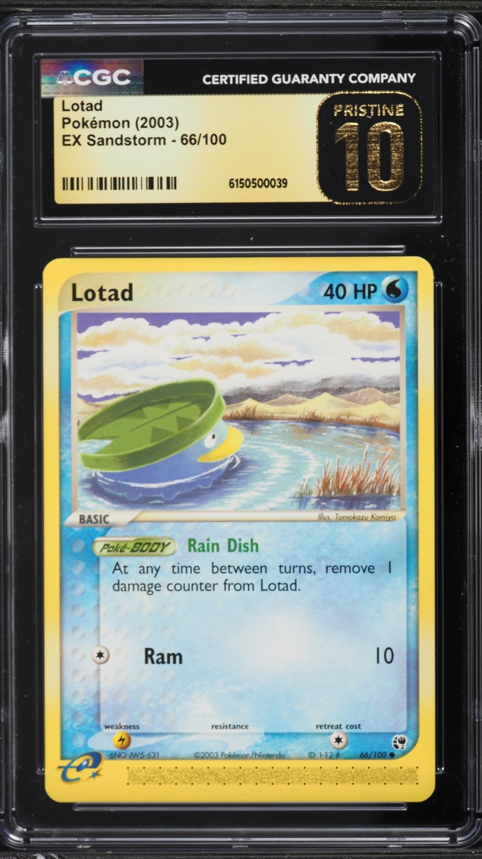 2003 Pokemon EX Sandstorm Lotad #66 CGC 10 PRISTINE