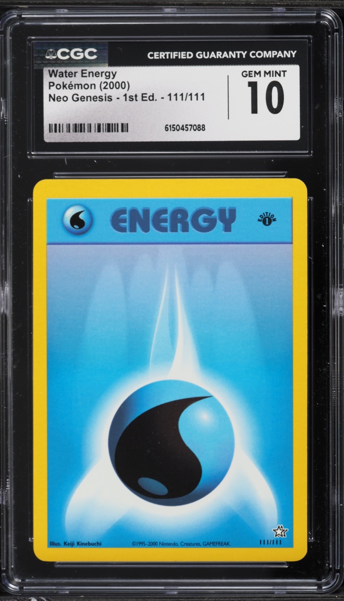 2000 Pokemon Neo Genesis 1st Edition Water Energy #111 CGC 10 GEM MINT