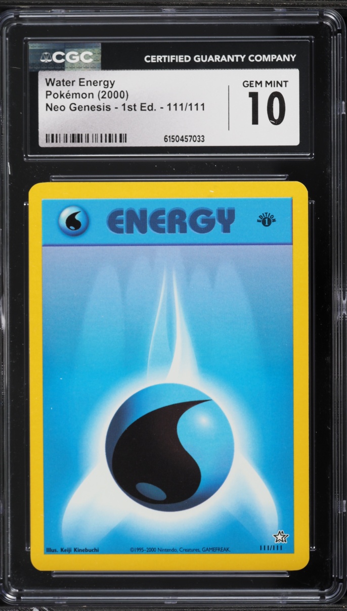 2000 Pokemon Neo Genesis 1st Edition Water Energy #111 CGC 10 GEM MINT
