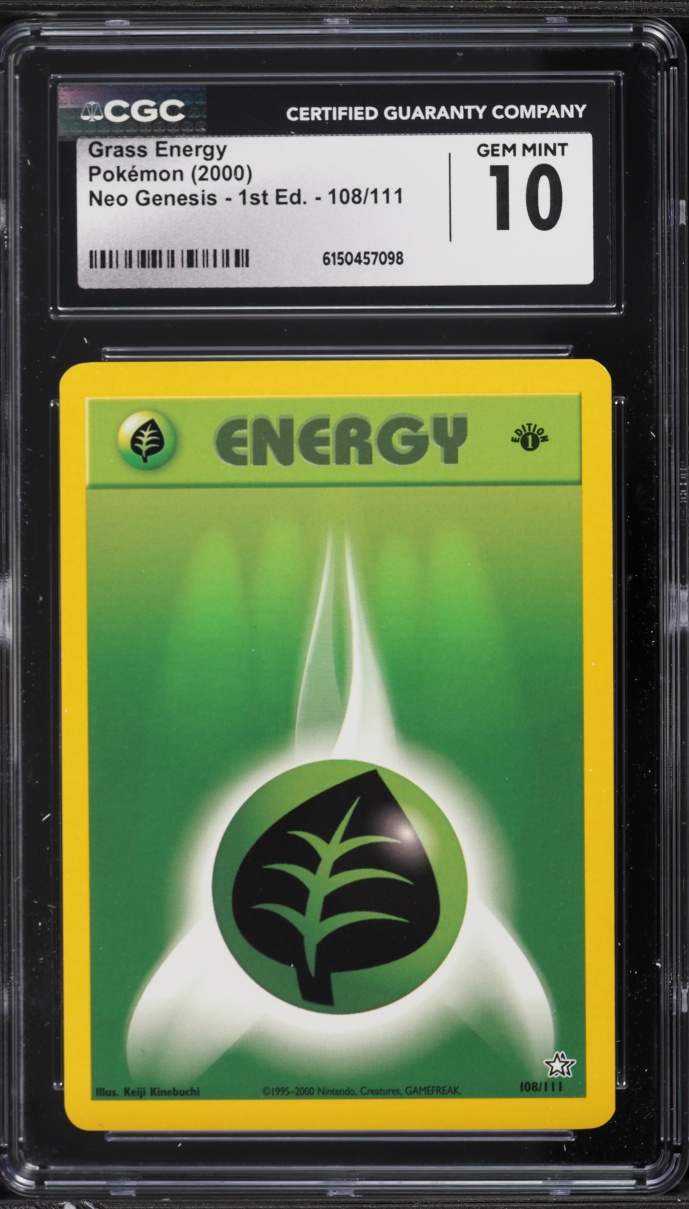 2000 Pokemon Neo Genesis 1st Edition Grass Energy #108 CGC 10 GEM MINT
