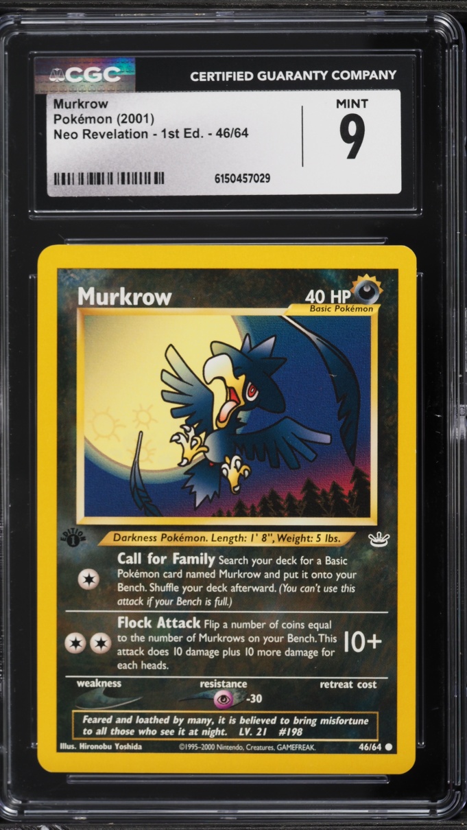 2001 Pokemon Neo Revelation 1st Edition Murkrow #46 CGC 9 MINT