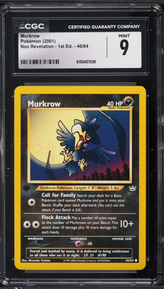 2001 Pokemon Neo Revelation 1st Edition Murkrow #46 CGC 9 MINT