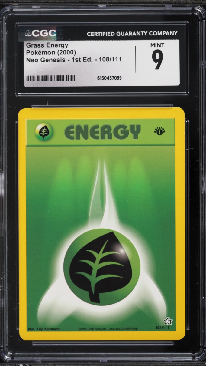 2000 Pokemon Neo Genesis 1st Edition Grass Energy #108 CGC 9 MINT