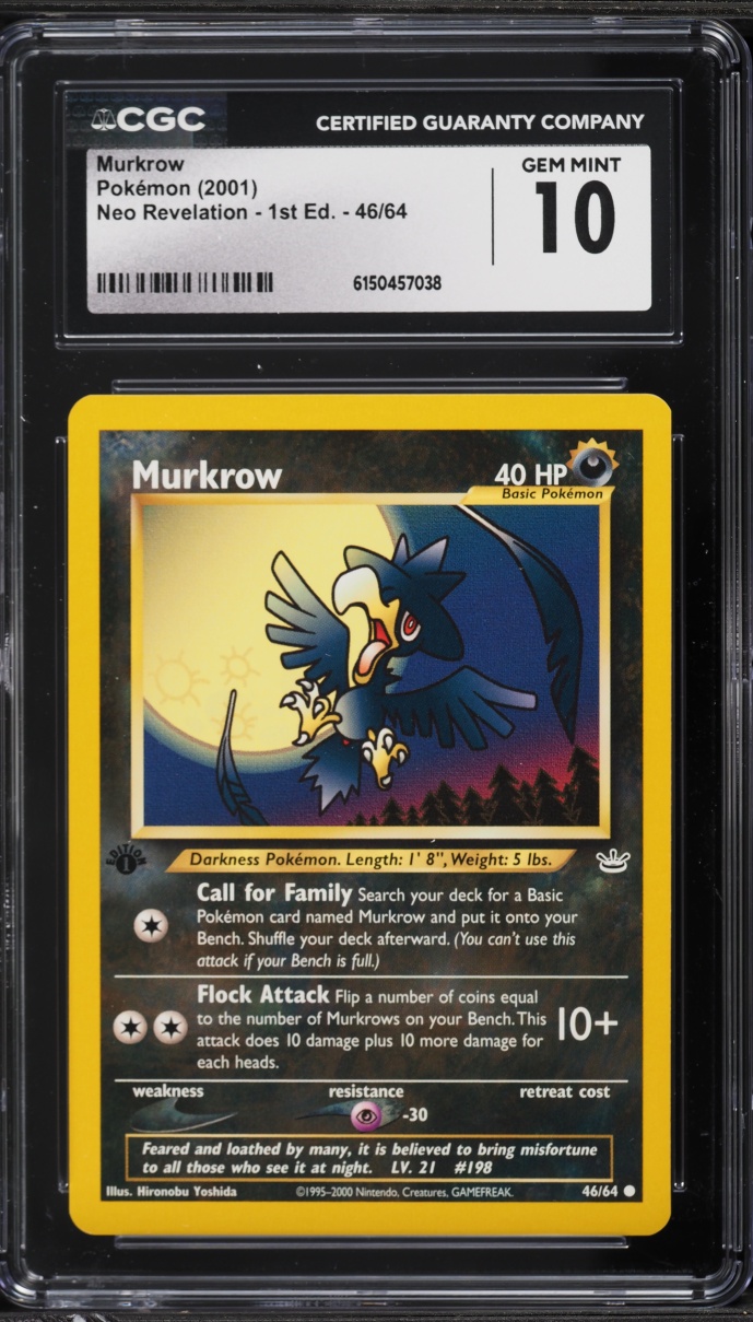 2001 Pokemon Neo Revelation 1st Edition Murkrow #46 CGC 10 GEM MINT