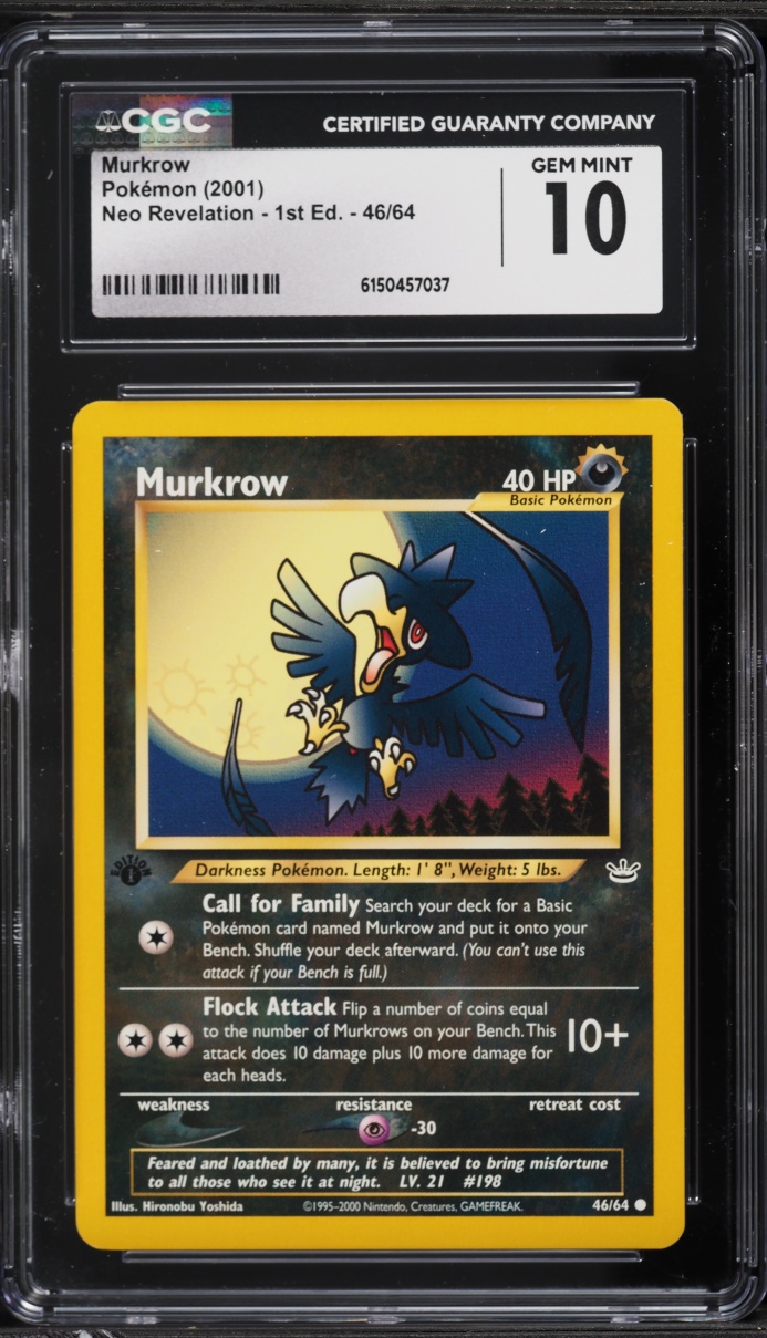 2001 Pokemon Neo Revelation 1st Edition Murkrow #46 CGC 10 GEM MINT