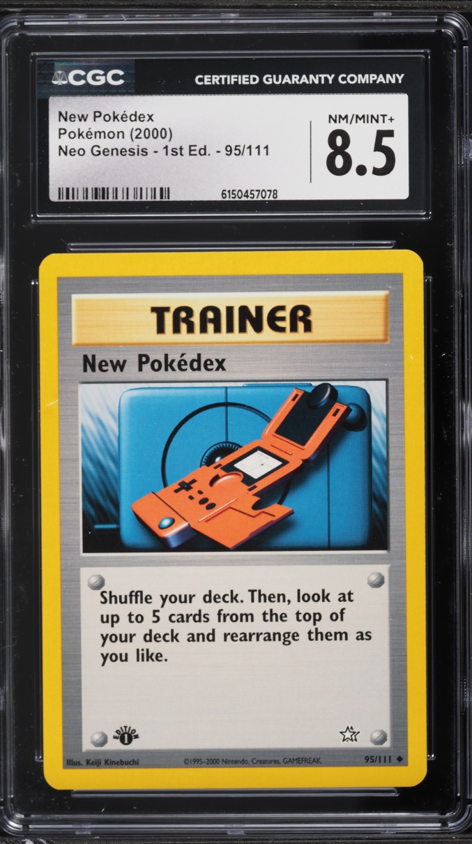 2000 Pokemon Neo Genesis 1st Edition New Pokedex #95 CGC 8.5 NM-MT+