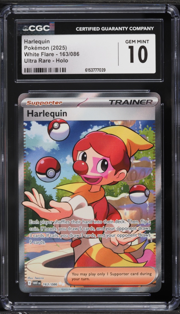 2025 Pokemon Scarlet & Violet White Flare Full Art Harlequin #163 CGC 10 GEM MINT