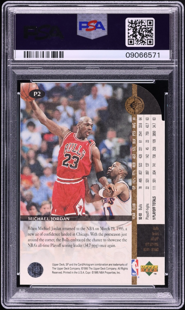 1994 SP Championship Playoff Heroes Die-Cut Michael Jordan #P2 PSA 10 GEM MINT