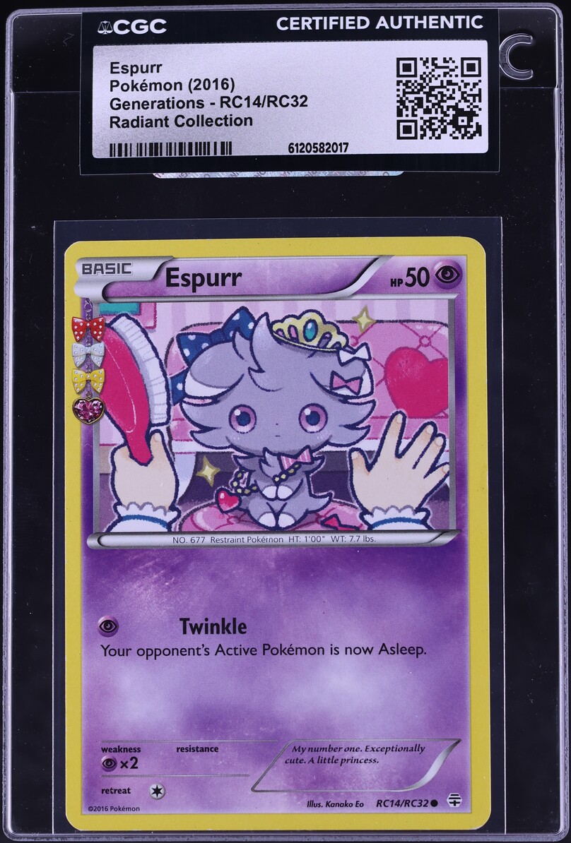 2016 Pokemon XY Generations Radiant Collection Espurr #RC14 CGC AUTH