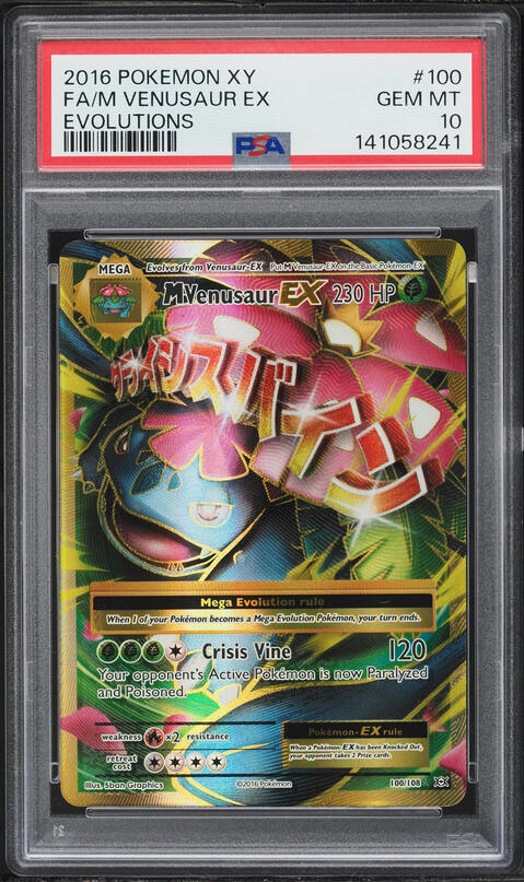 2016 Pokemon XY Evolutions Full Art M Venusaur EX #100 PSA 10 GEM
