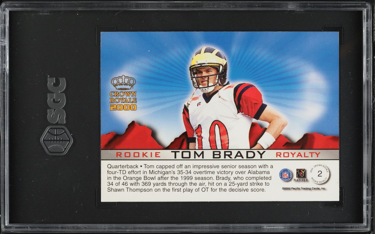2000 Pacific Crown Royale Royalty Tom Brady ROOKIE #2 SGC 8 NM-MT