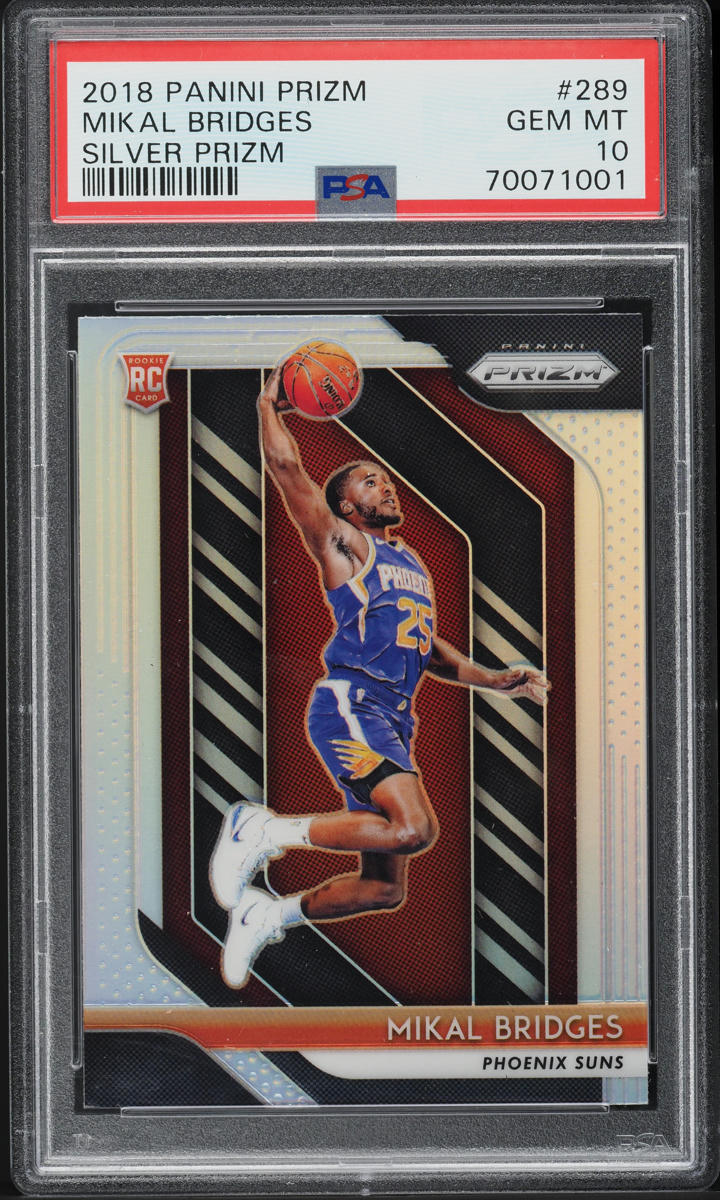 2018 Panini Prizm Silver Mikal Bridges ROOKIE #289 PSA 10 GEM MINT