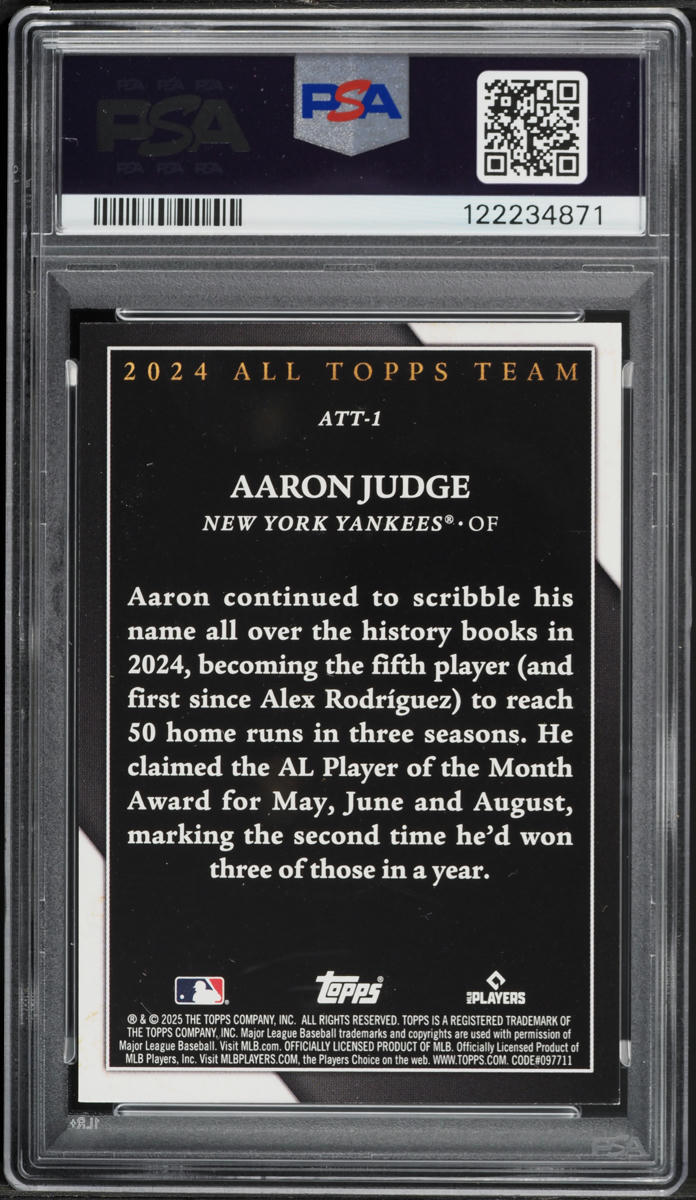 2025 Topps '24 All-Topps Team Aaron Judge #ATT1 PSA 9 MINT