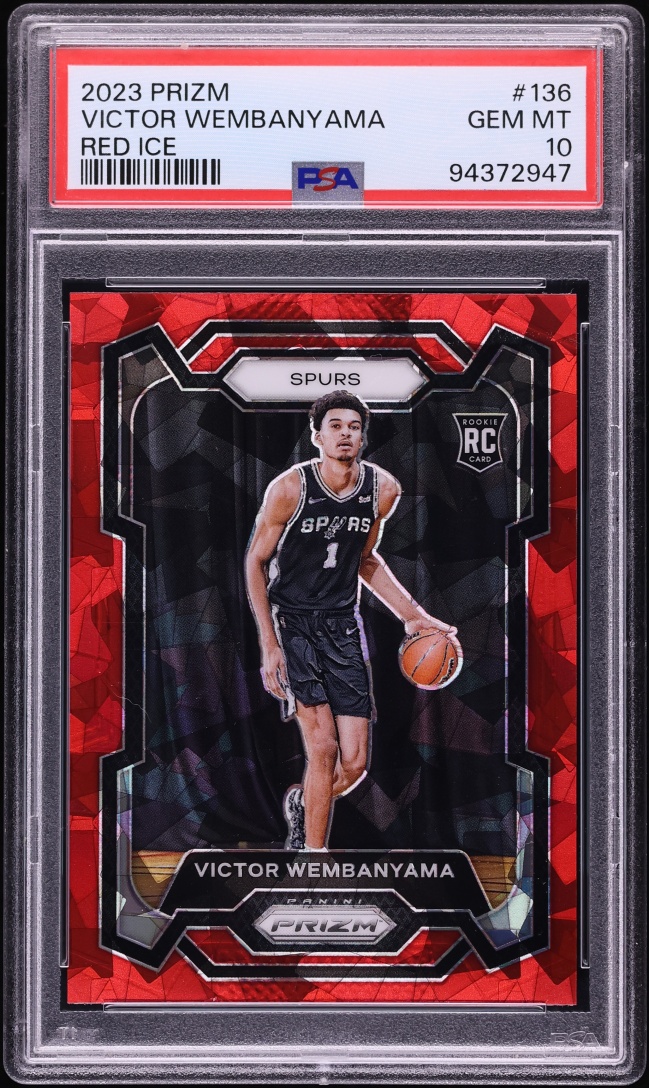 2023 Panini Prizm Red Ice Victor Wembanyama ROOKIE #136 PSA 10 GEM MINT