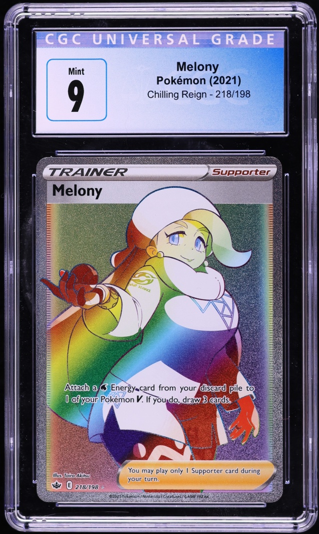 2021 Pokemon Sword & Shield Chilling Reign Rainbow Rare Melony #218 CGC 9 MINT