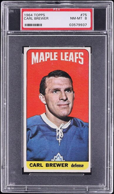 1964 Topps Hockey Carl Brewer #75 PSA 8 NM-MT