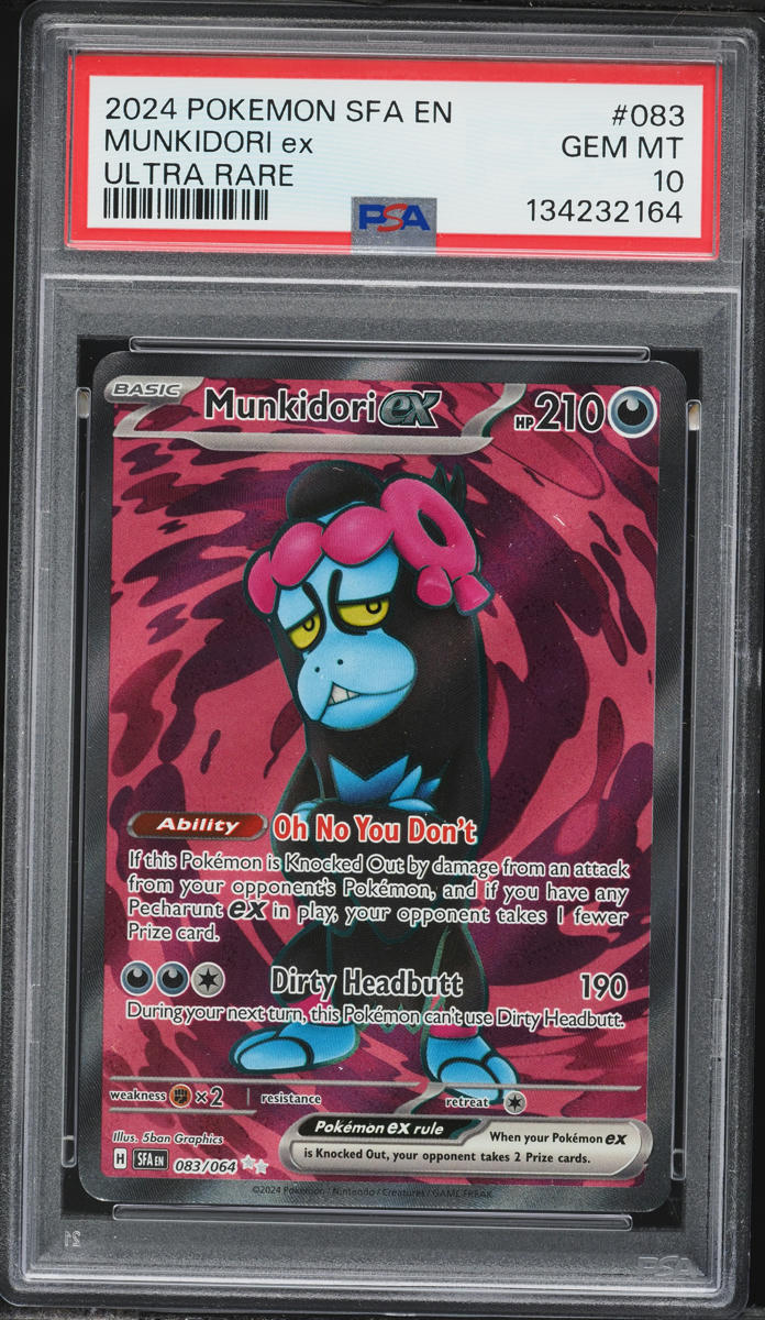 2024 Pokemon Scarlet & Violet Shrouded Fable Full Art Munkidori EX #83 PSA 10 GEM MINT