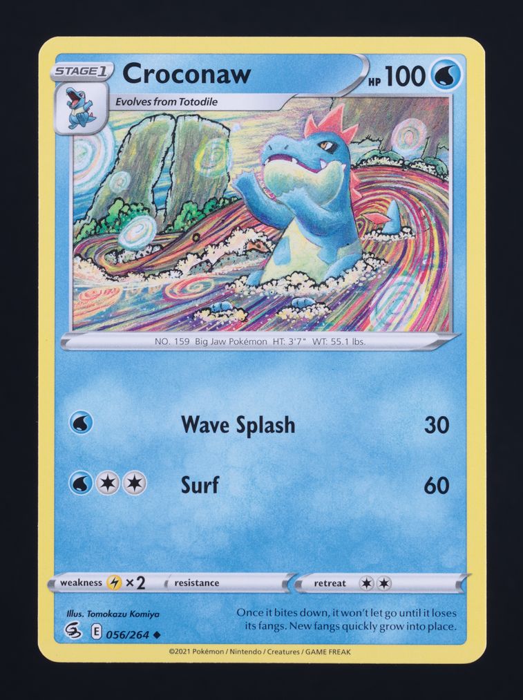 2021 Pokemon Sword & Shield Fusion Strike Croconaw #56 MBA AUTH
