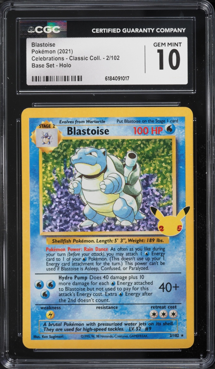 2021 Pokemon Sword & Shield Celebrations Classic Collection Holo Blastoise #2 CGC 10 GEM MINT