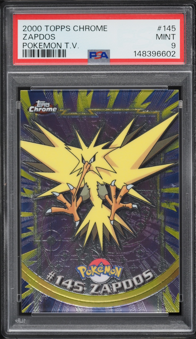 2000 Topps Chrome Pokemon TV Series 2 Zapdos #145 PSA 9 MINT