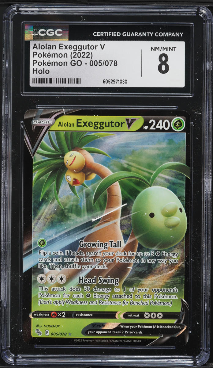 2022 Pokemon Sword & Shield Pokemon GO Alolan Exeggutor V #005 CGC 8 NM-MT
