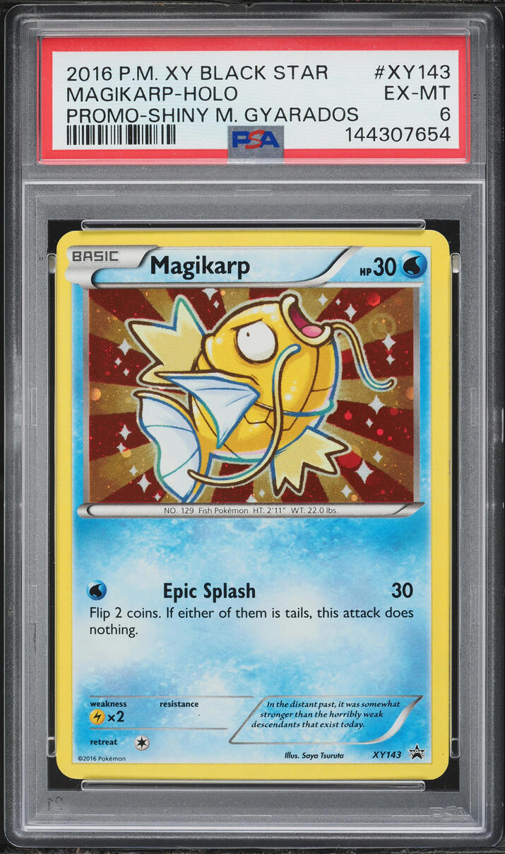 2016 Pokemon XY Black Star Promo Holo Shiny Magikarp #XY143 PSA 6 EXMT