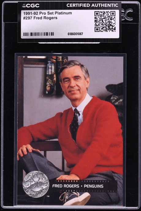 1991 Pro Set Platinum Fred Rogers #297 CGC AUTH