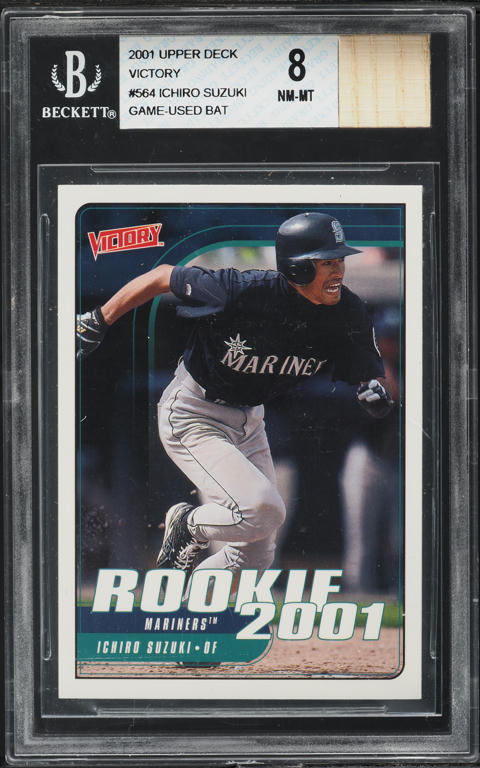 2001 Topps Chrome Traded Ichiro Suzuki ROOKIE #T266 PSA 8 NM