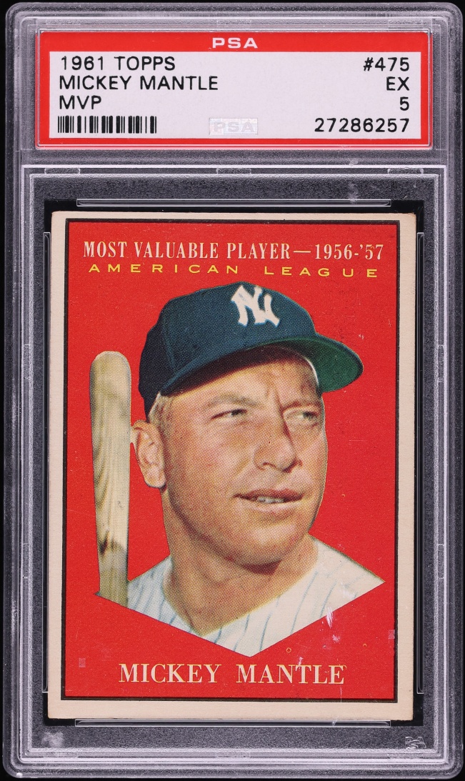 1961 Topps Mickey Mantle MVP #475 PSA 5 EX