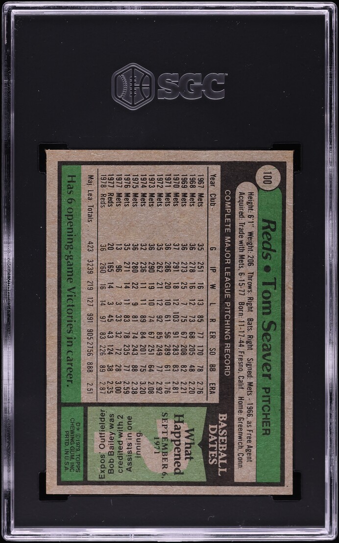1979 Topps Tom Seaver #100 SGC 8 NM-MT