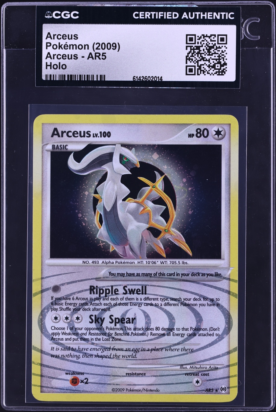 2009 Pokemon Platinum Holo Arceus #AR5 CGC AUTH