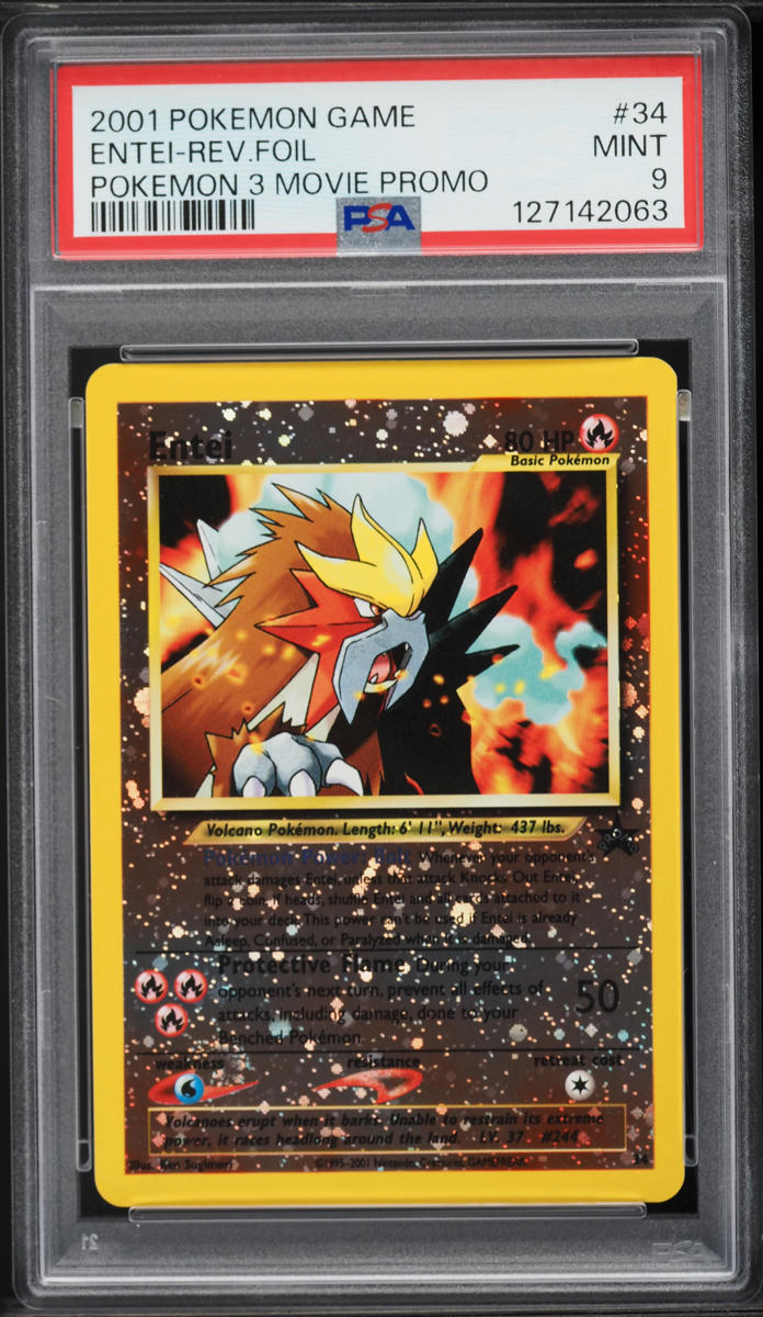 2001 Pokemon Movie 3 Promo Reverse Holo Entei #34 PSA 9 MINT
