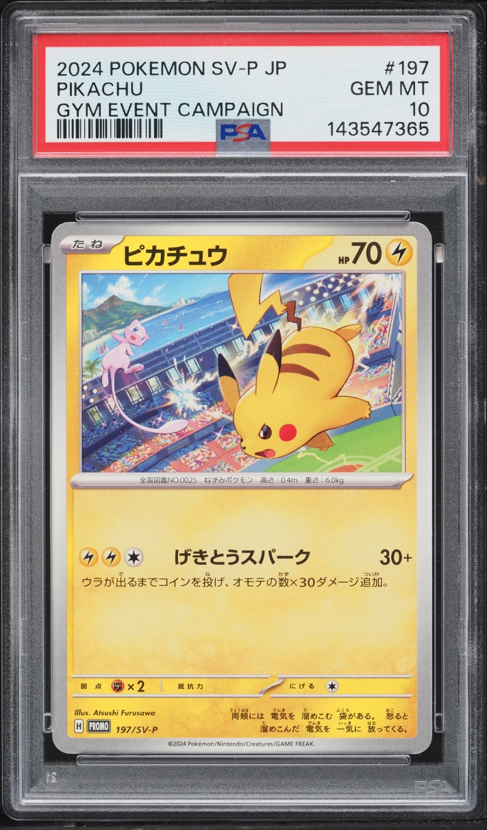 2024 Pokemon Japanese Scarlet & Violet Promo Gym Event Campaign Pikachu #197 PSA 10 GEM MINT