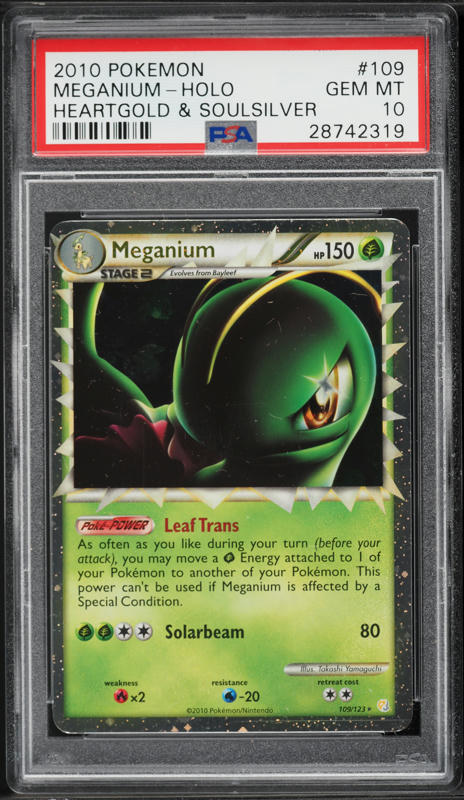 2000 Pokemon Japanese Neo Premium File Holo Meganium #154 PSA 10
