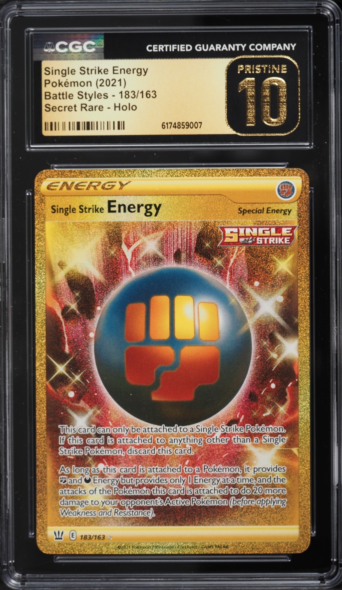 2021 Pokemon SWSH Battle Styles Hyper Rare Single Strike Energy #183 CGC 10 PRISTINE