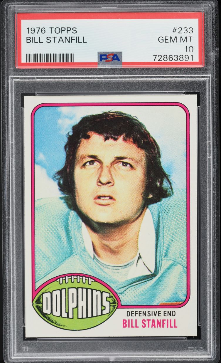 1976 Topps Football Bill Stanfill #233 PSA 10 GEM MINT