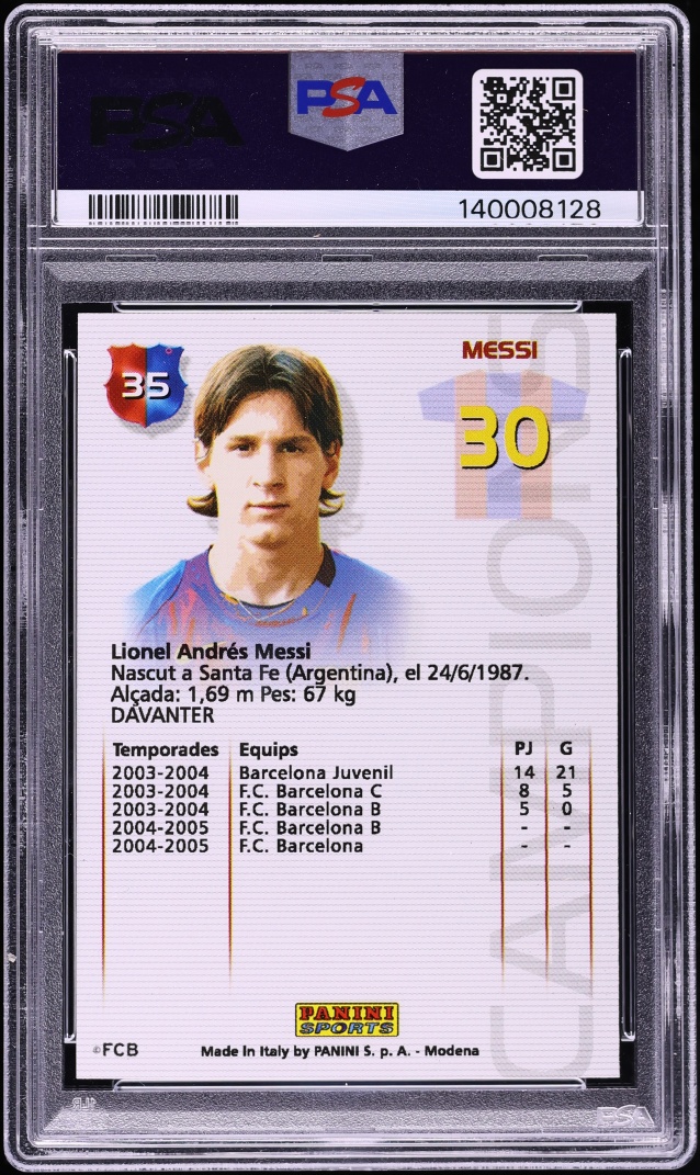 2004 Panini Sports Mega Cracks Barca Campio Lionel Messi ROOKIE #35 PSA 7 NRMT