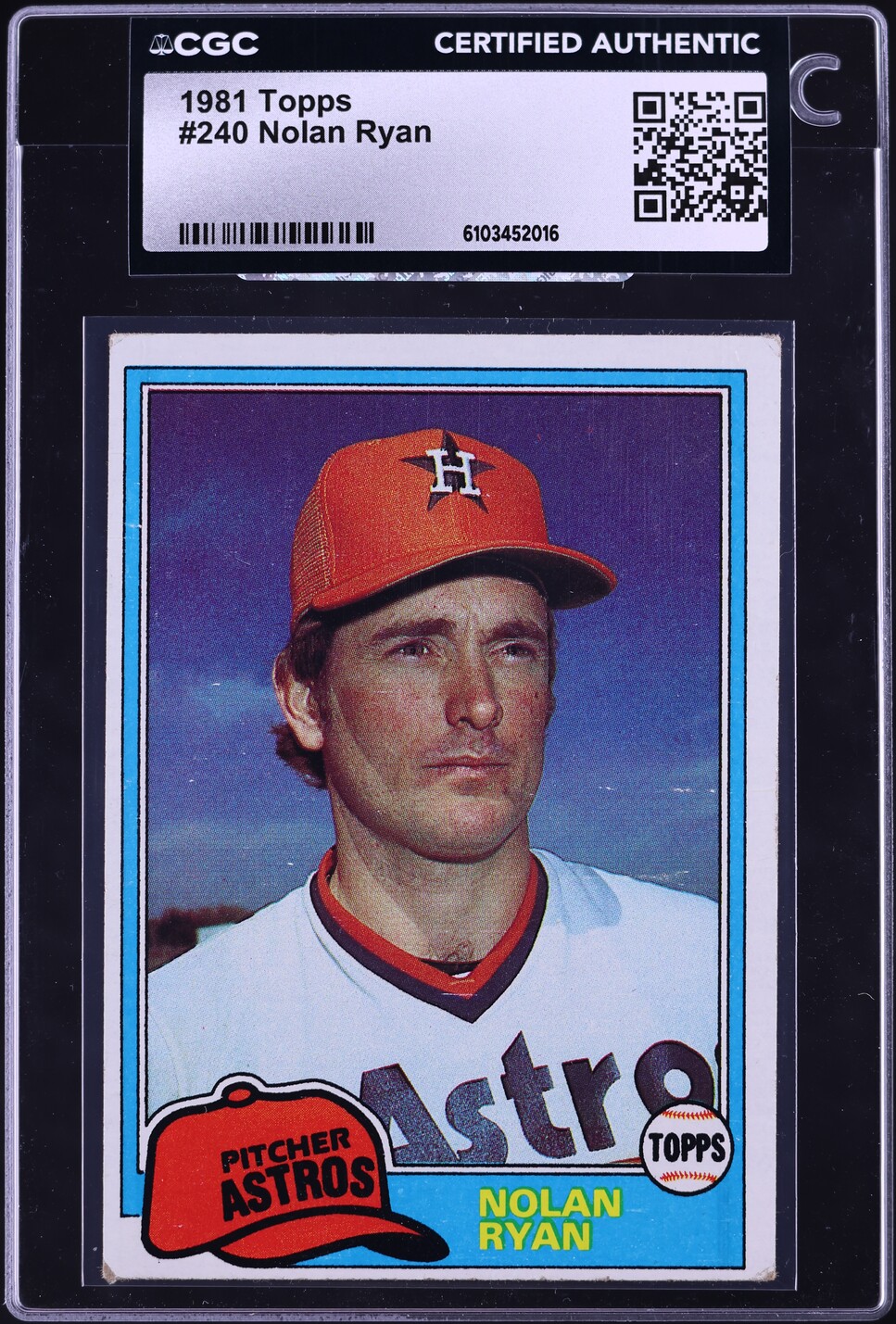 1981 Topps Nolan Ryan #240 CGC AUTH