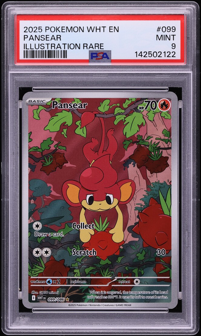 2025 Pokemon Scarlet & Violet White Flare IR Pansear #99 PSA 9 MINT