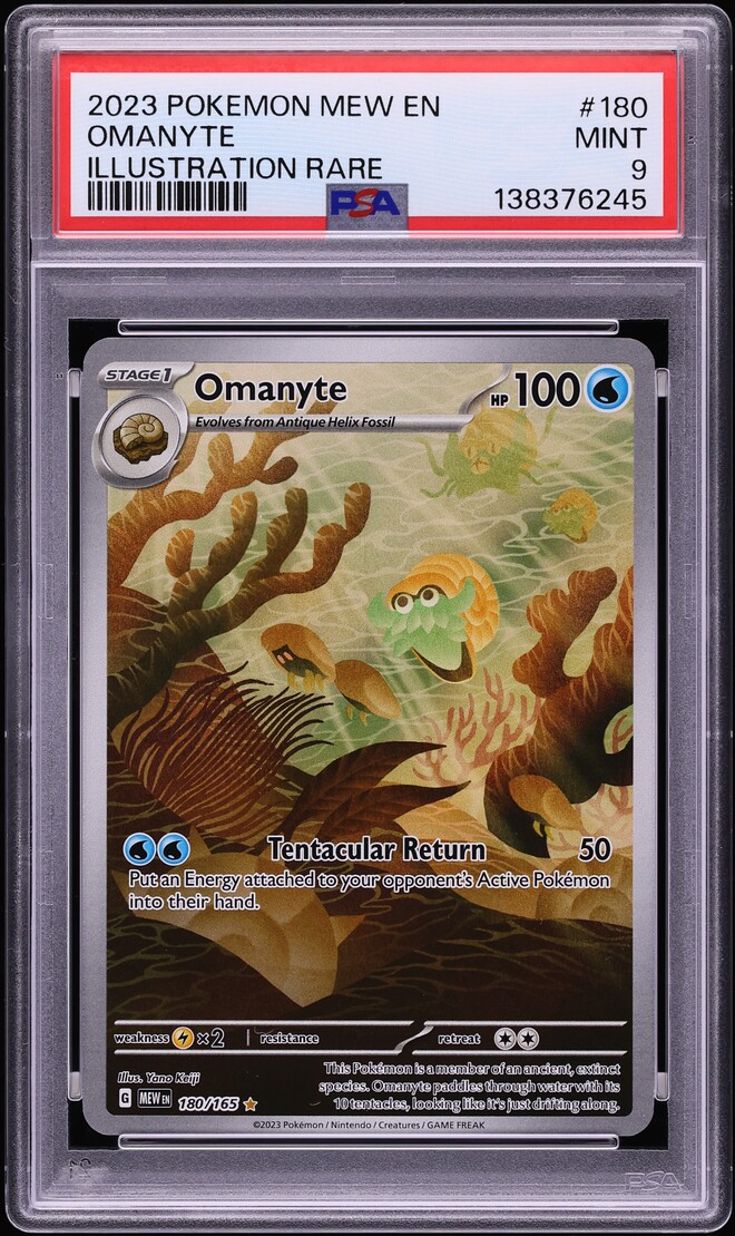 2023 Pokemon Scarlet & Violet 151 IR Omanyte #180 PSA 9 MINT