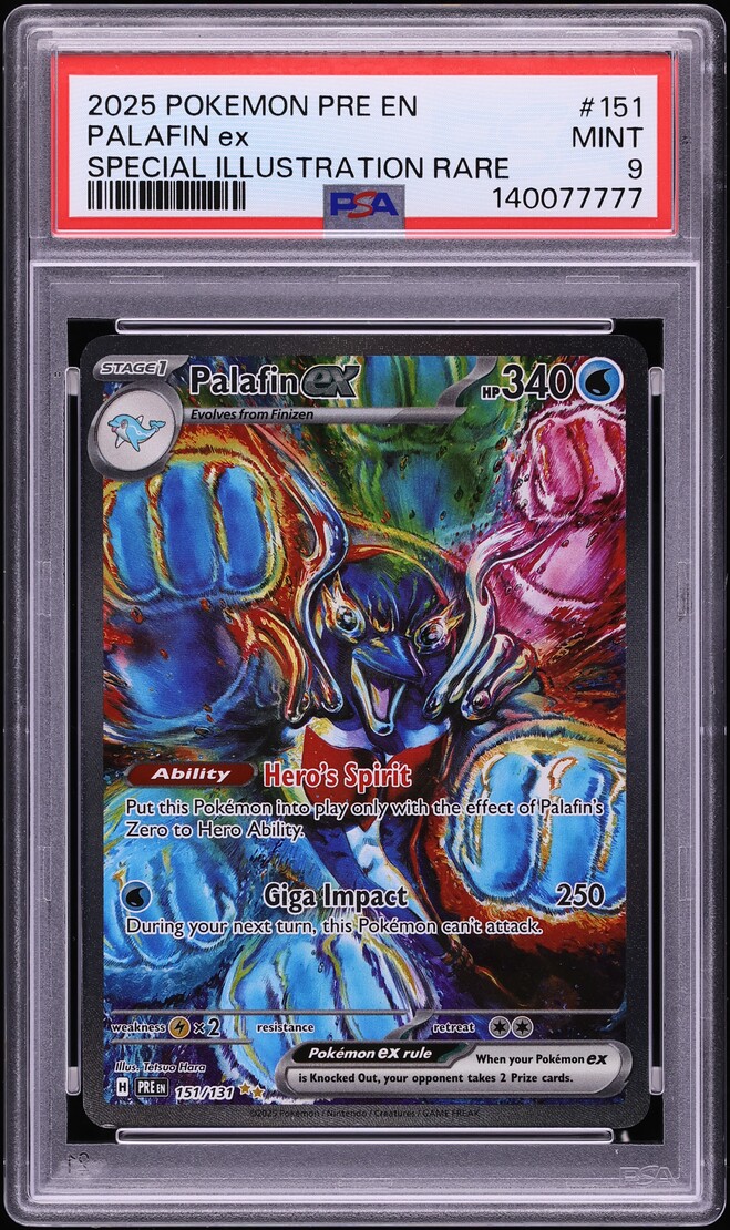 2025 Pokemon Scarlet & Violet Prismatic Evolutions SIR Palafin EX #151 PSA 9 MINT
