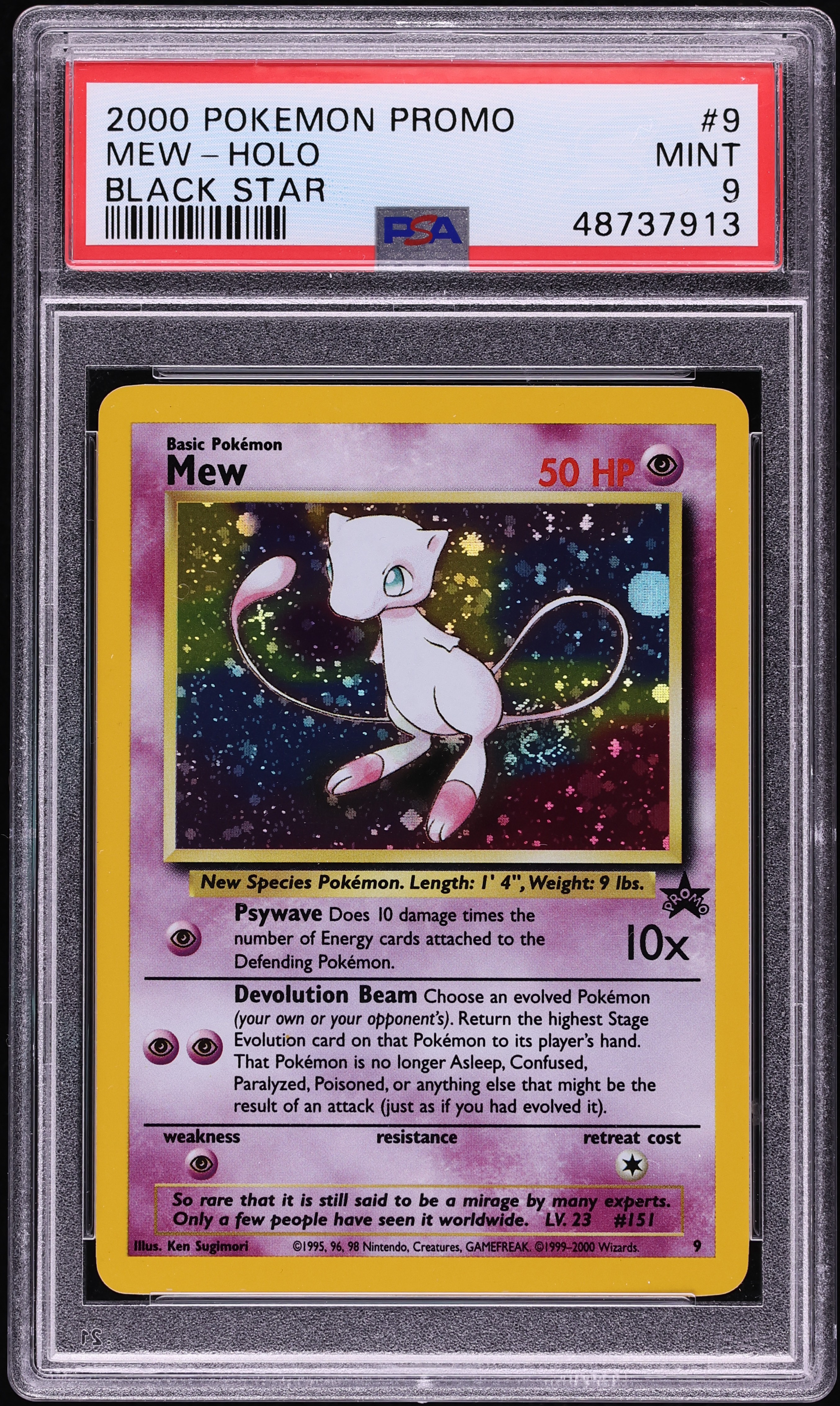 2000 Pokemon League Black Star Promo Holo Mew #9 PSA 9 MINT
