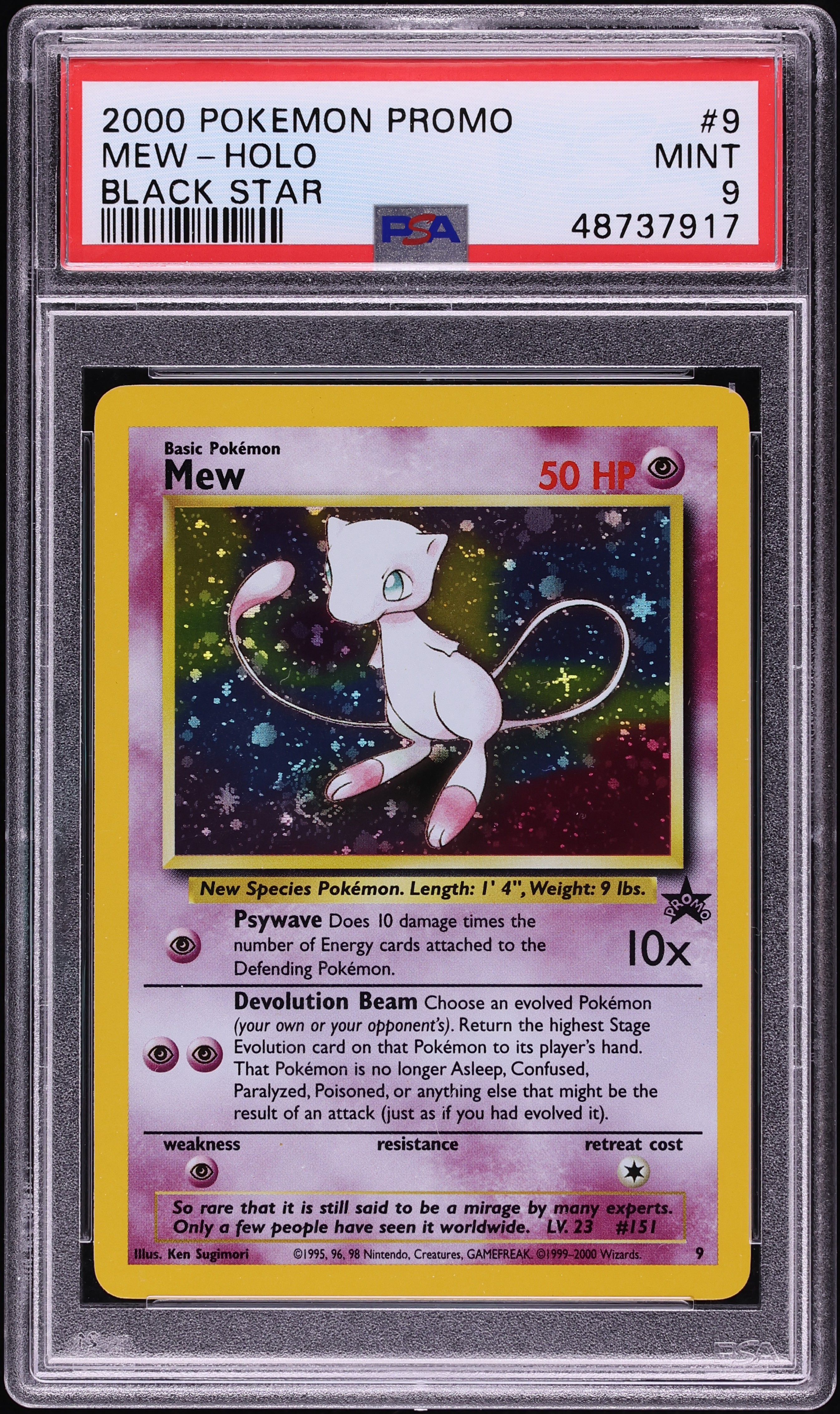 2000 Pokemon League Black Star Promo Holo Mew #9 PSA 9 MINT
