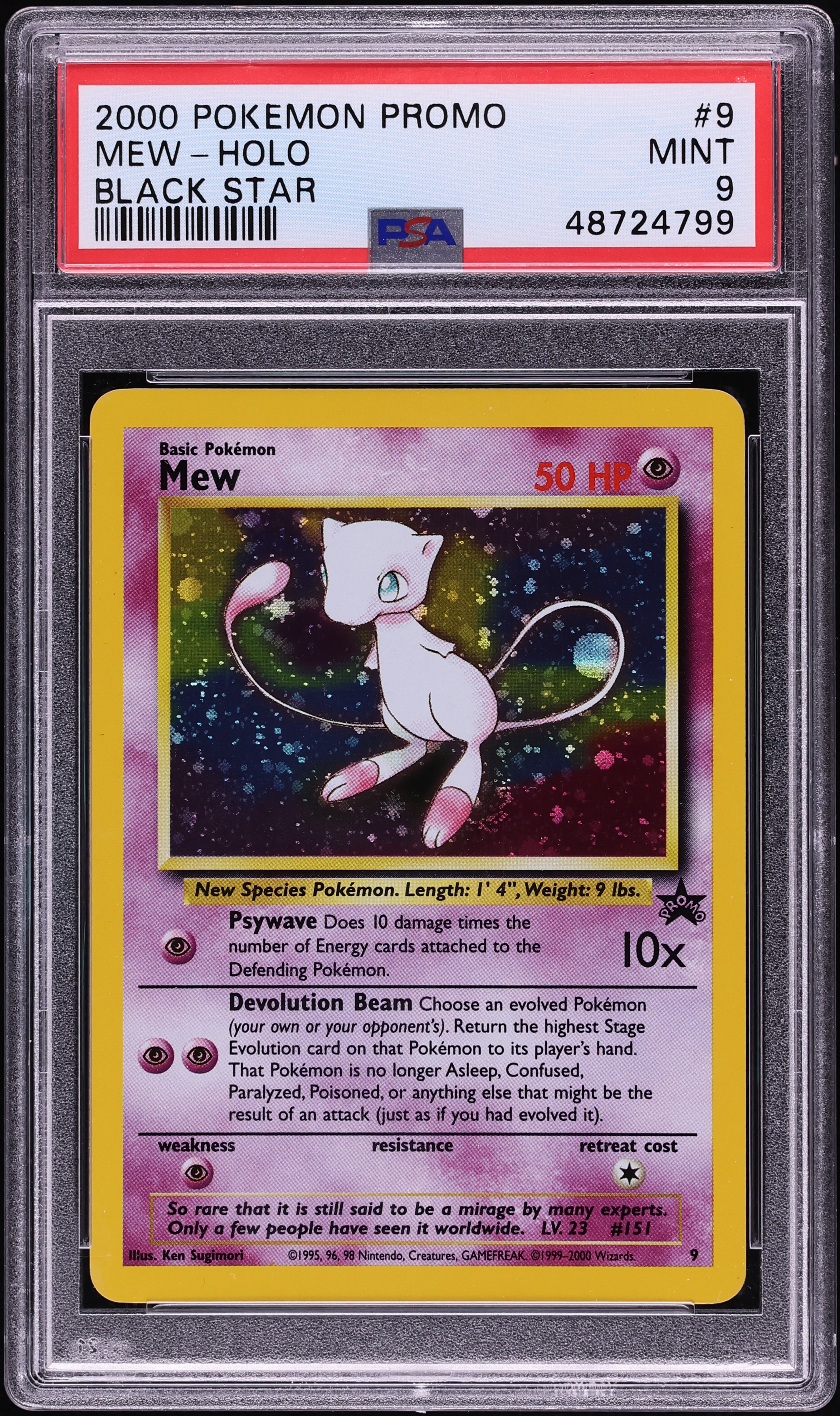 2000 Pokemon League Black Star Promo Holo Mew #9 PSA 9 MINT