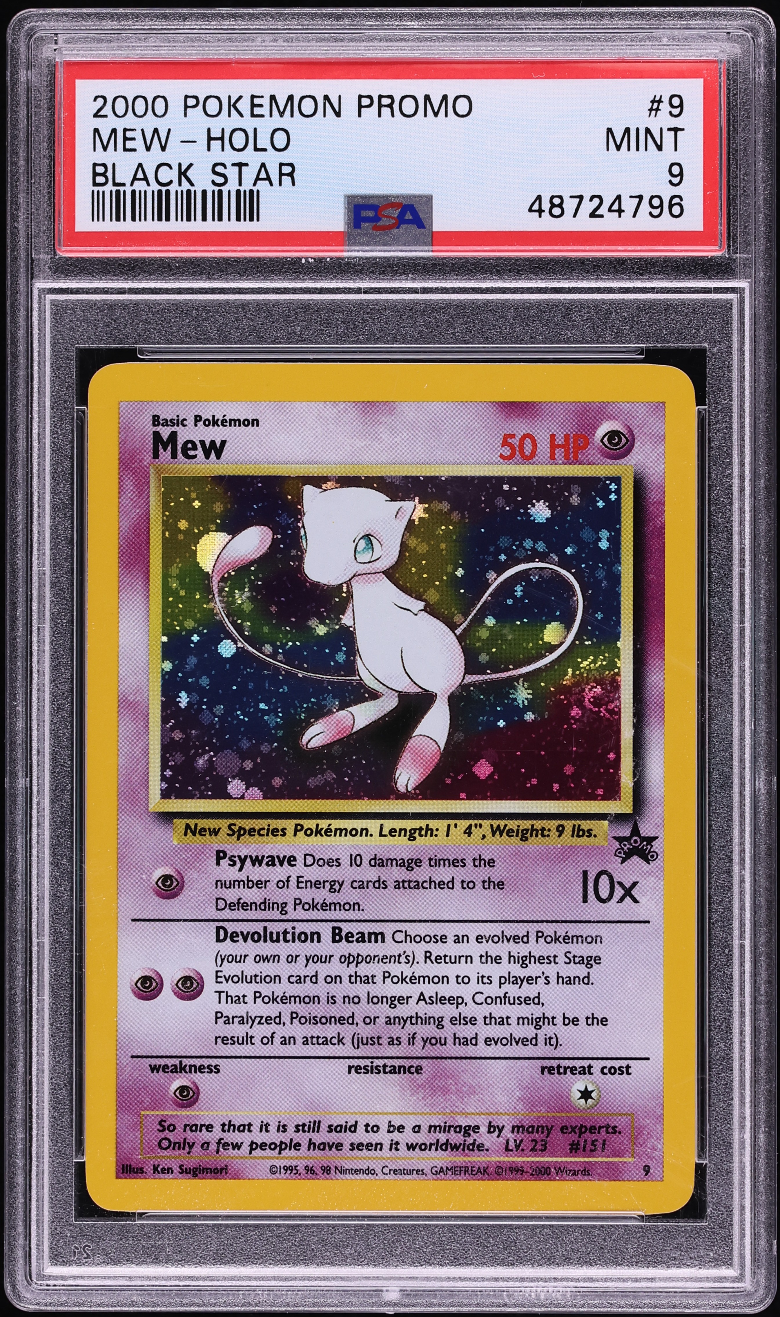 2000 Pokemon League Black Star Promo Holo Mew #9 PSA 9 MINT