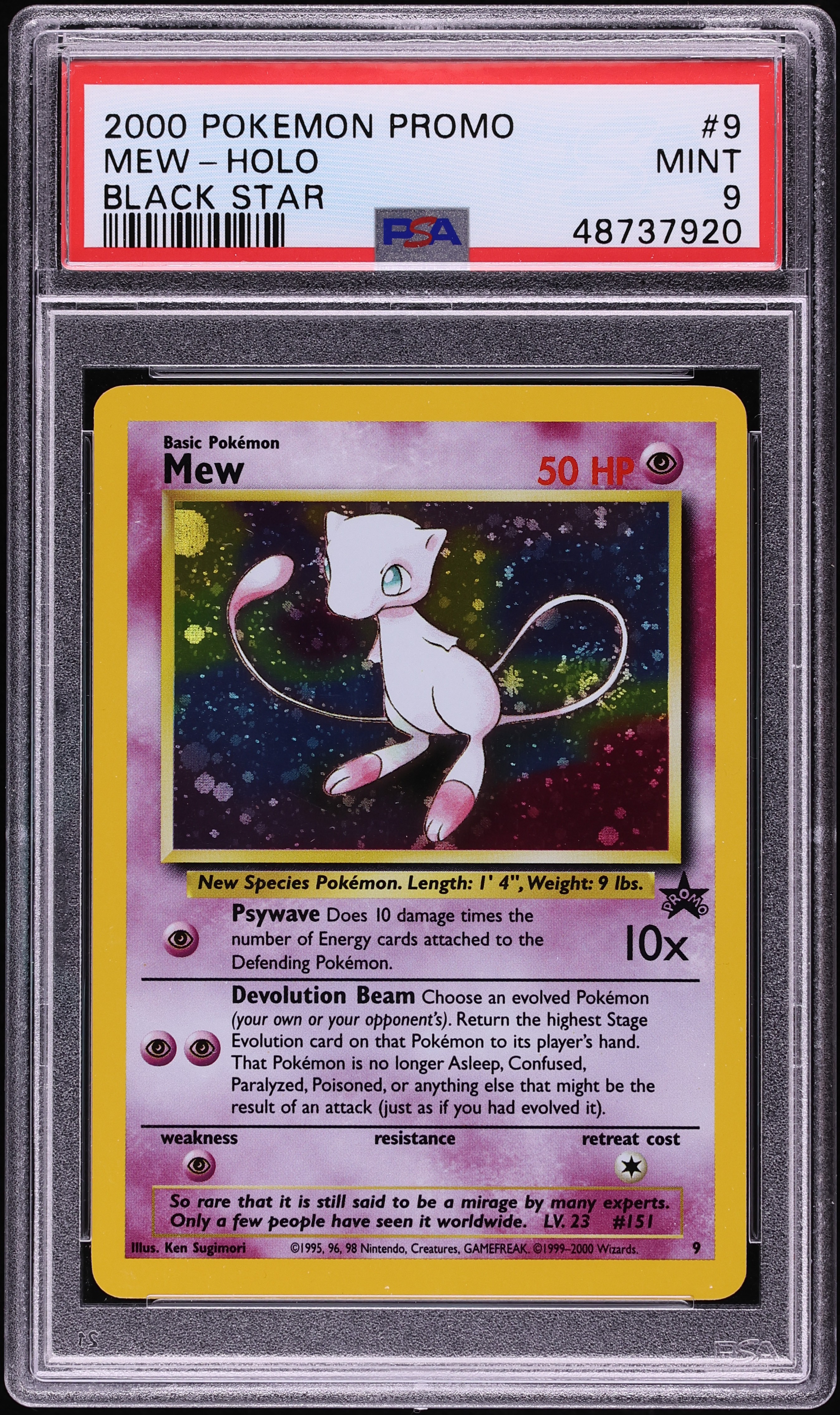 2000 Pokemon League Black Star Promo Holo Mew #9 PSA 9 MINT