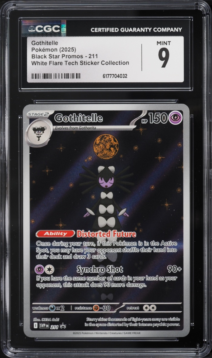 2025 Pokemon Scarlet & Violet Promo White Flare Tech Sticker Full Art Gothitelle #211 CGC 9